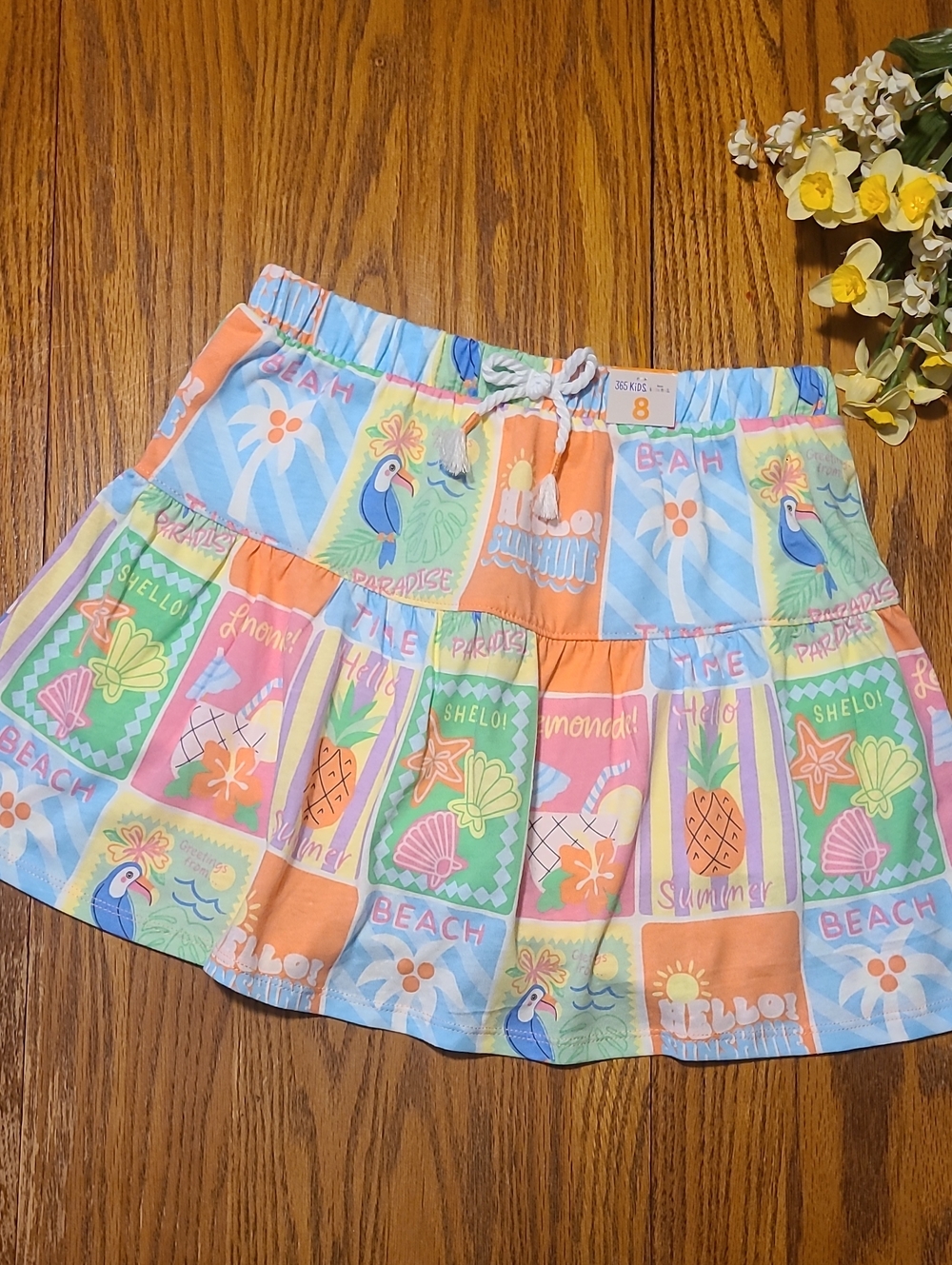 Colorful 365 Kids NWT Tropical Print Skort - Size 8